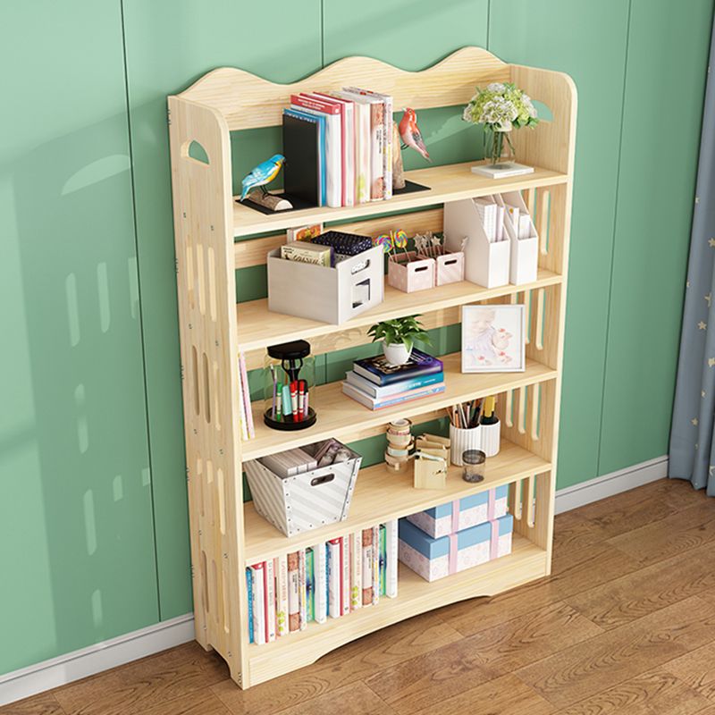 Open Back Standard Bookshelf Wooden Contemporary Bookcase with Shelves