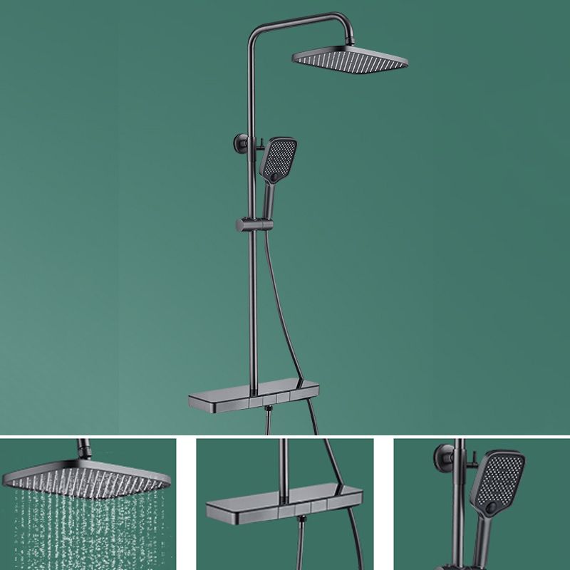 Wall Mounted Swivel Shower Trim Brass 2 Shower Heads Shower Set