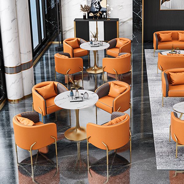 Sintered Stone White Dining Table Luxury Tulip Base Table for Dining Room