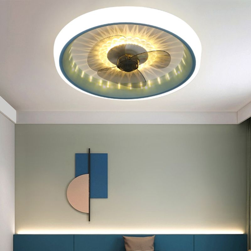 Acrylkreis Deckenventilator Leuchte Leuchte Makkaron LED Flush Mount Leuchte für Schlafzimmer