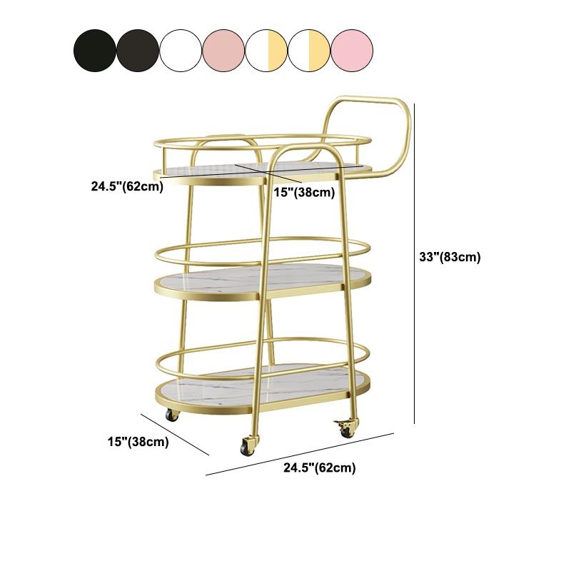 32.68" High Rolling Modern Prep Table Metal Prep Table for Dining Room