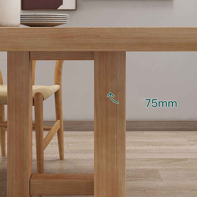 Glam Dining Table Wooden Rectangle Table with Wooden Legs for Home Use