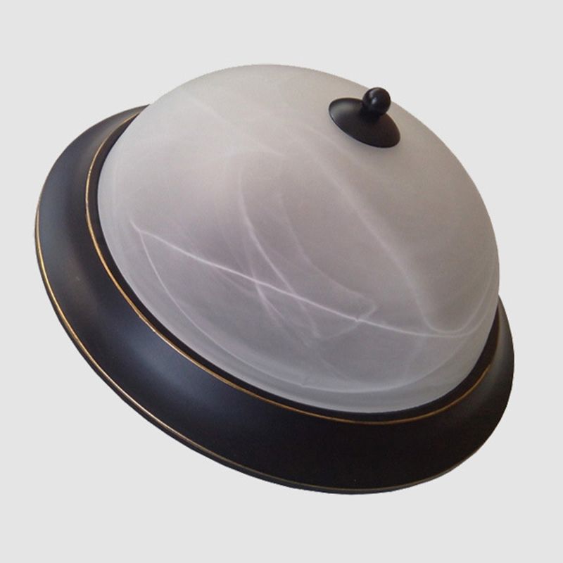 Bol Forme Lait Verre Verre Monter Modern Black Bedroom Ceiling Light Fixture