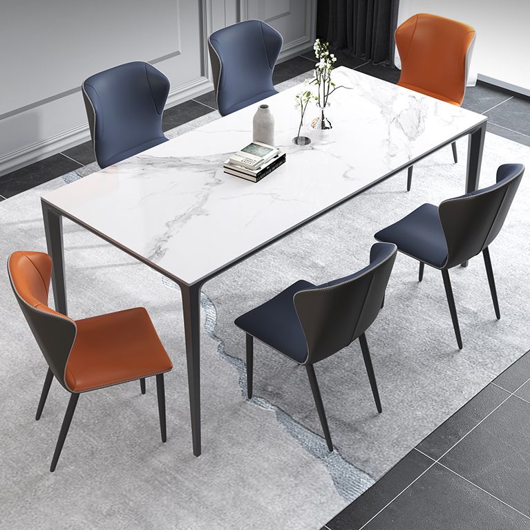 Minimalist Rectangle Shape Dining Table Standard Sintered Stone Top Dining Table for Kitchen