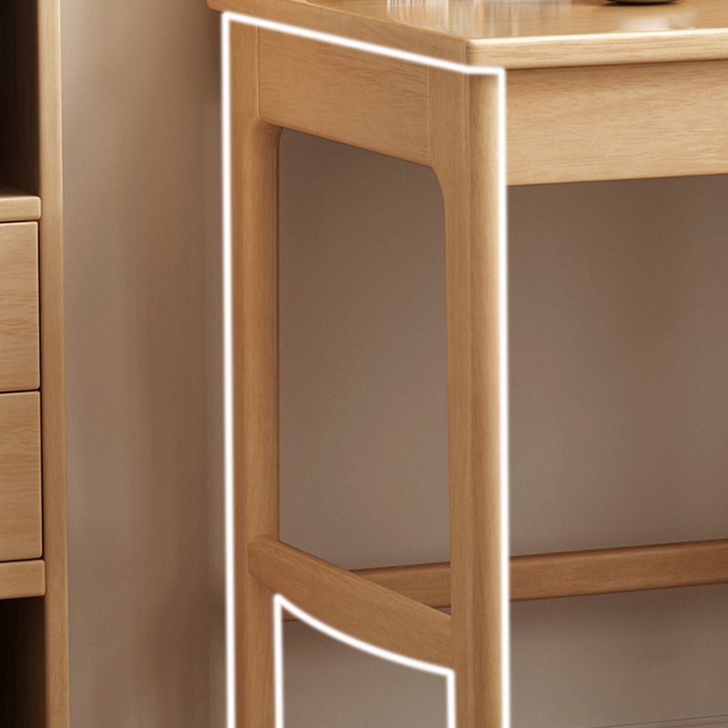 Wooden Desk Writing Desk with Bookshelf 23.6"W Child Desk in Light Wood