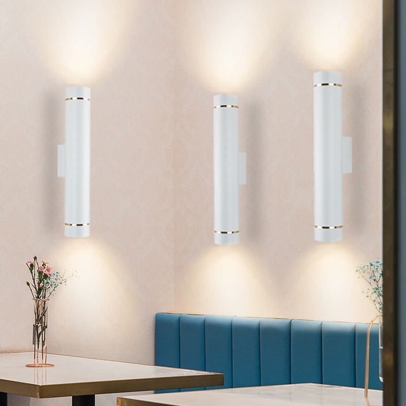 2 Lights Cylinder Wall Lights Modern Style Metal Wall Lighting Fixtures
