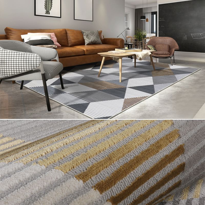 Formeller Deko-Teppich, bunt gestreift, bedruckter Innenteppich, Polyester, rutschfester, haustierfreundlicher Bereichsteppich