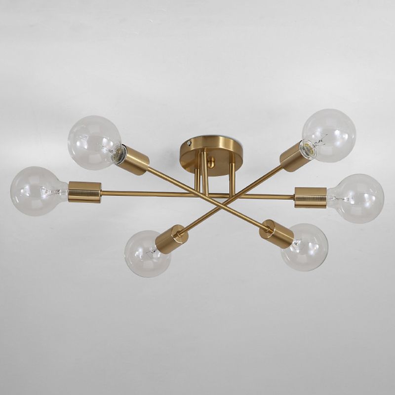 Sputnik Ceiling Lighting Contemporary Semi Flush Mount for Living Room