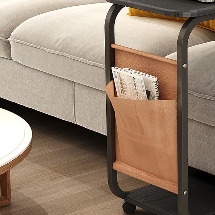 25.59" Tall Modern Night Table Open Storage Wood Bedside Cabinet