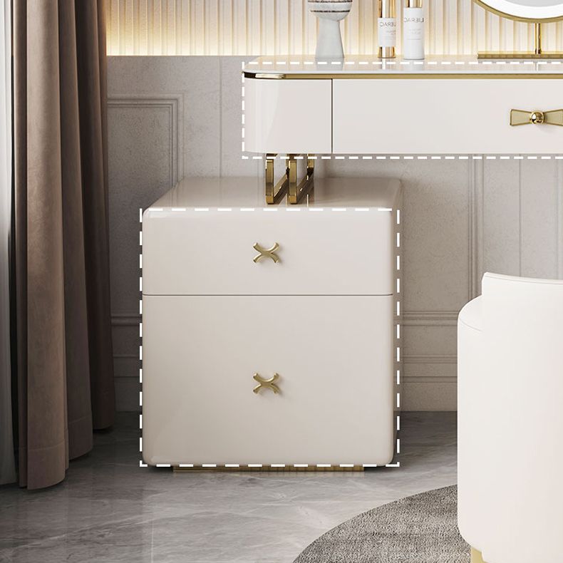 Glam Vanity Dressing Table Set Beige Make-up Vanity with Drawer