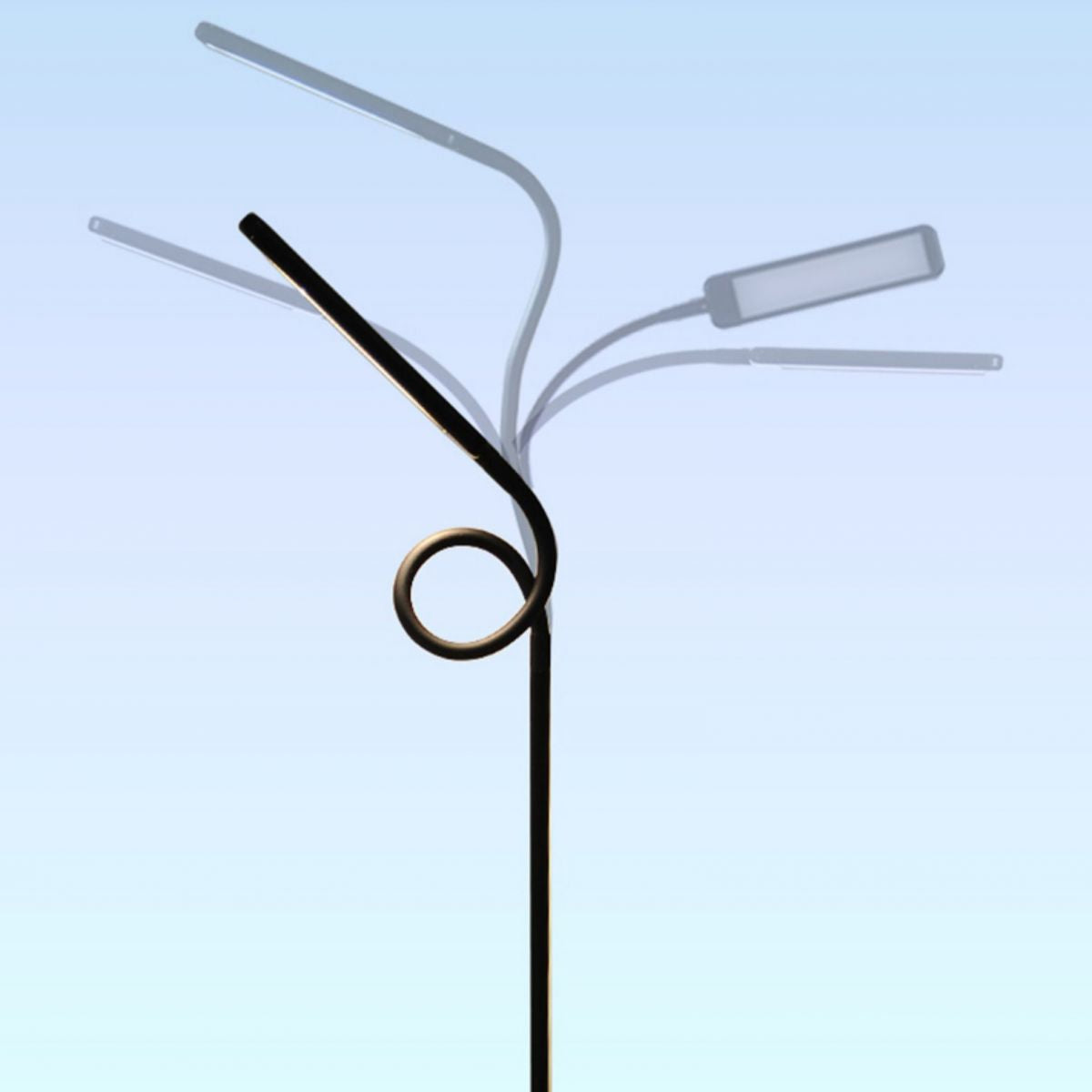 Modern Linear Floor Lamp Metal 59" High Adjustable Floor Light for Living Room