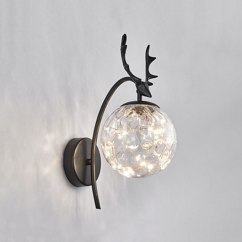 Modern Style Spherical Shape Wall Sconce Metal 1 Light Sconce Lighting for Bedroom