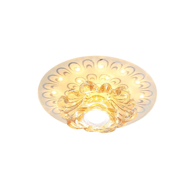 LED pétale encastré lumière Peacock tail Pattern moderne CLAIR CRISTAL luminaire
