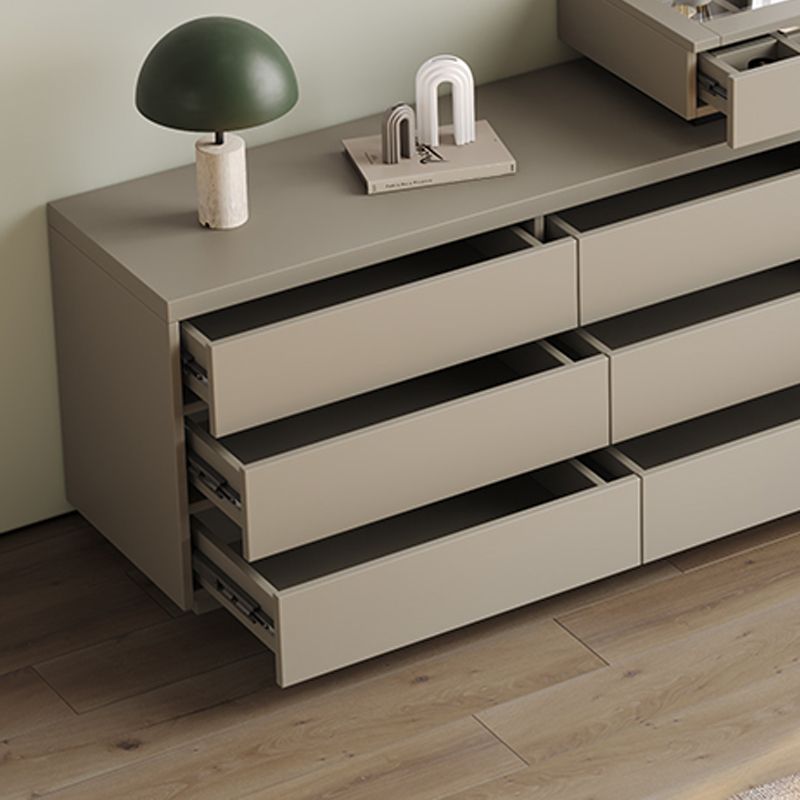 Modern Gray Flip-top Vanity Table and Stool with Storage - 30.3" High