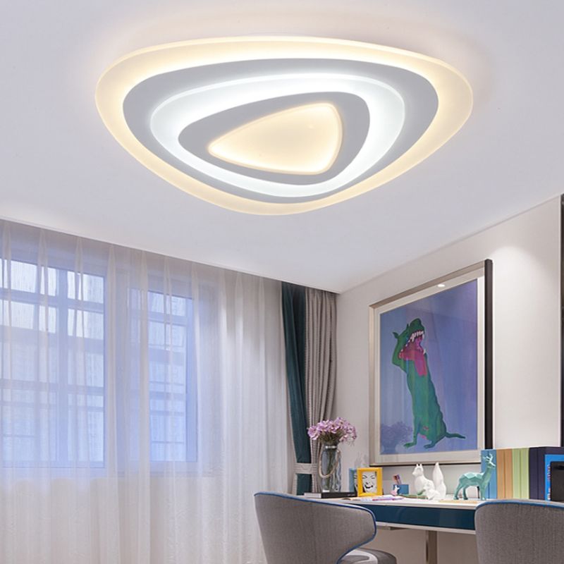 19.5"/23.5"/31.5" Wide LED Bedroom Flush Mount Lamp with Ultrathin Acrylic Shade White Ceiling Light in Warm/White Light