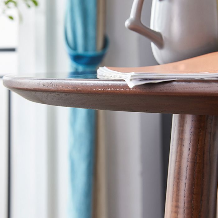 1/3 Pieces Modern Round Bar Table Set Ash Wood Bistro Set with Footrest