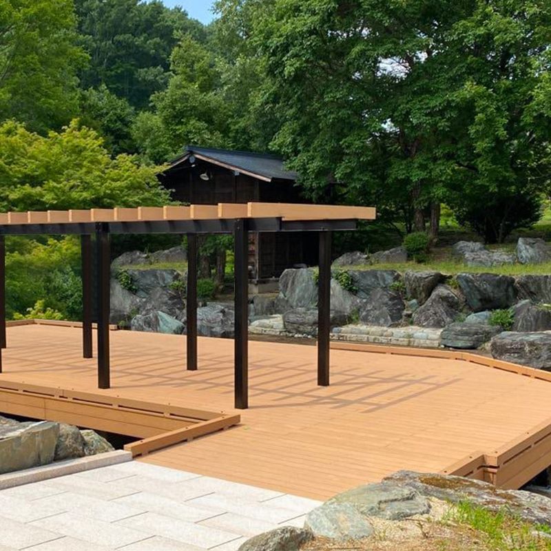 Wooden Patio Flooring Tile Solid Color Outdoor Composite Decking Tiles