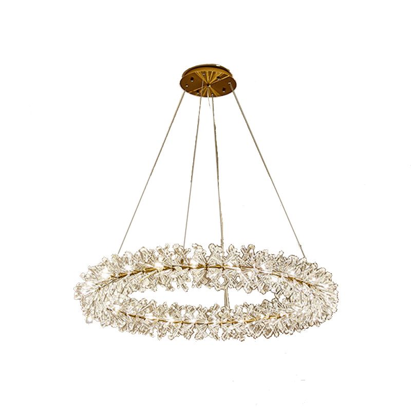 1 Circolo leggero Luci a sospensione Luci a sospensione Crystal Crystal Apparecchiatura in oro