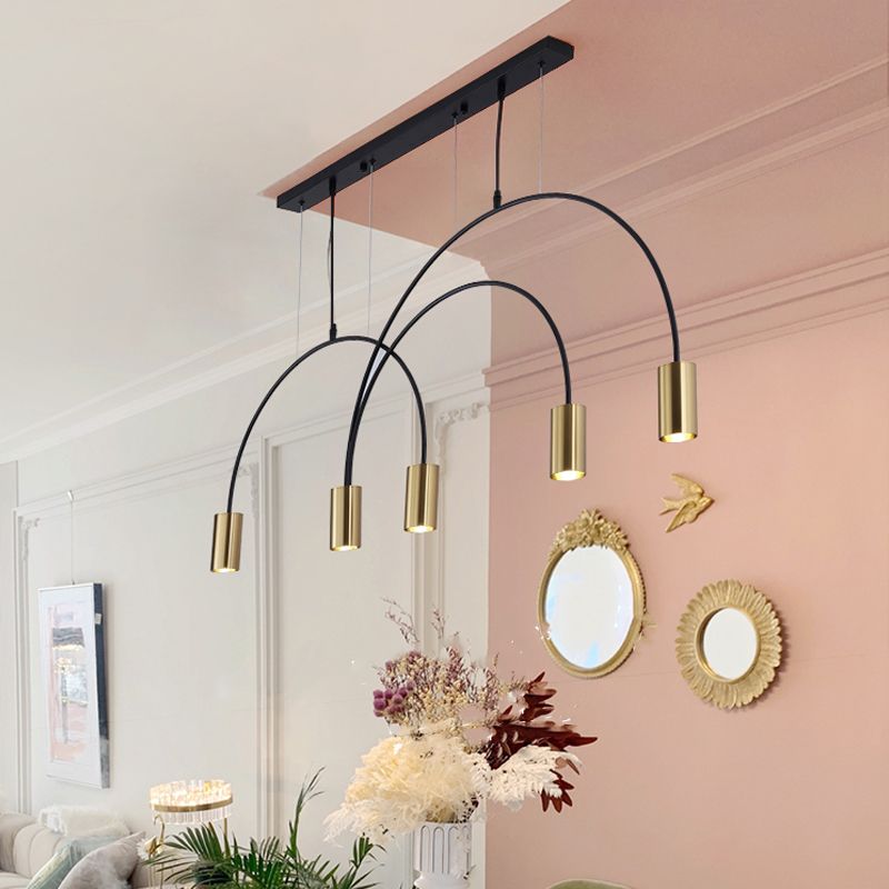 Contemporary Pendant Lights Cylinder Hanging Lighting Fixtures Metal for Kitchen Island