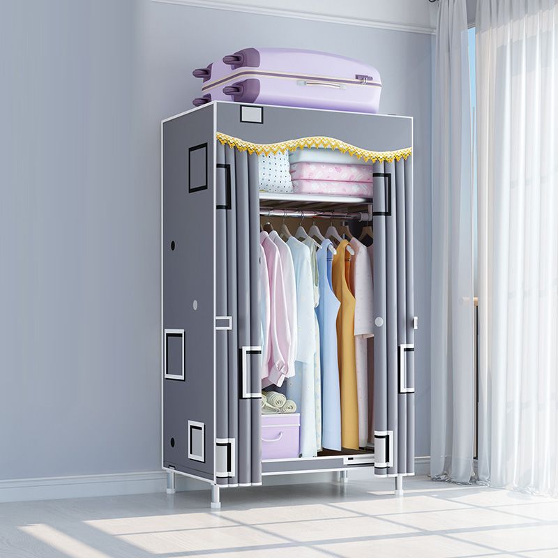 Contemporary Style Wardrobe Metal Wardrobe Closet with 1-Door