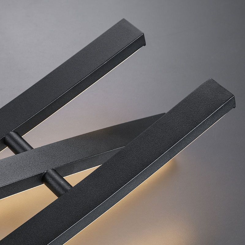 3 Lights Metal Geometric Island Lighting Kit Simplicity in Black