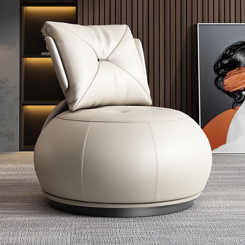 Faux Leather Parsons Chair Armless Chair with Pillow Back, 32.28" Wide