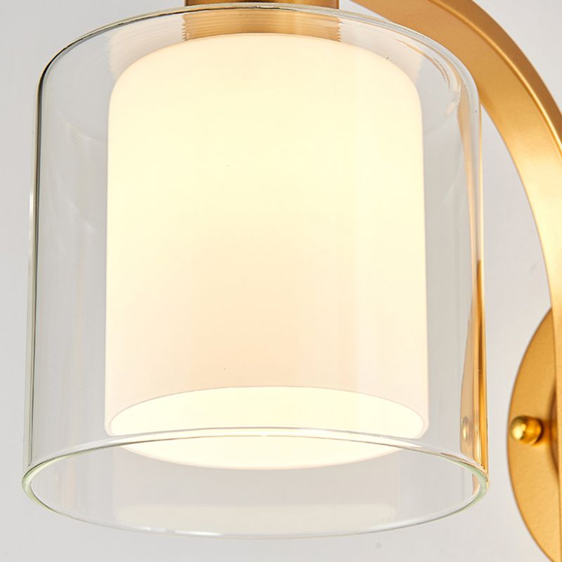 Glass Cup Shaped Sconce Lamp Stylish Modern 1 Head Wall Lighting Fixture
