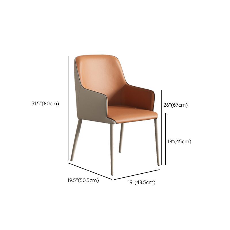 Contemporary PU Leather Dining Chairs Indoor Arm Chair with Upholstered