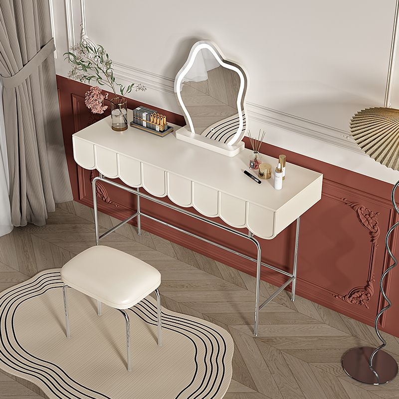 2 Drawers Stainless Steel Makeup Table Desk Vanity for Women - 29.5" H