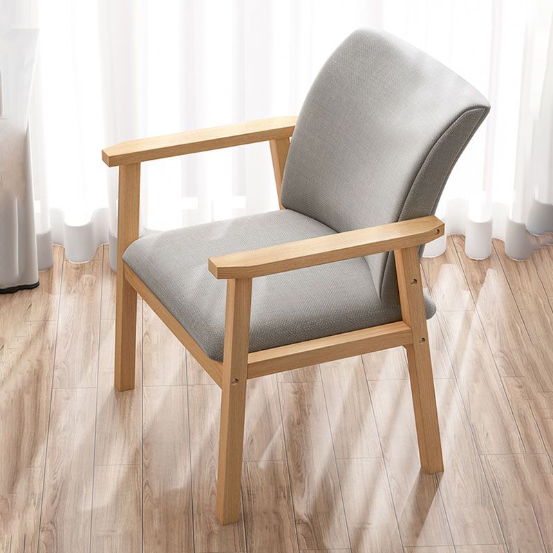 Contemporary Style Kitchen Chairs Dining Arm Side Chair with Wooden Legs