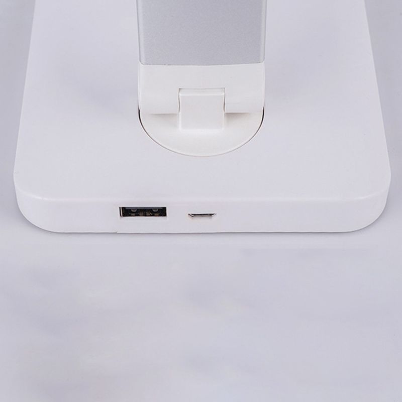 USB Table Lamp with Touch Control, Task Style Metal Folding Table Light for Bedroom
