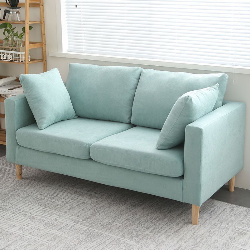 Polish Finish Sofa Square Arm Sofa Loose Back Loveseat For Apartment and Room