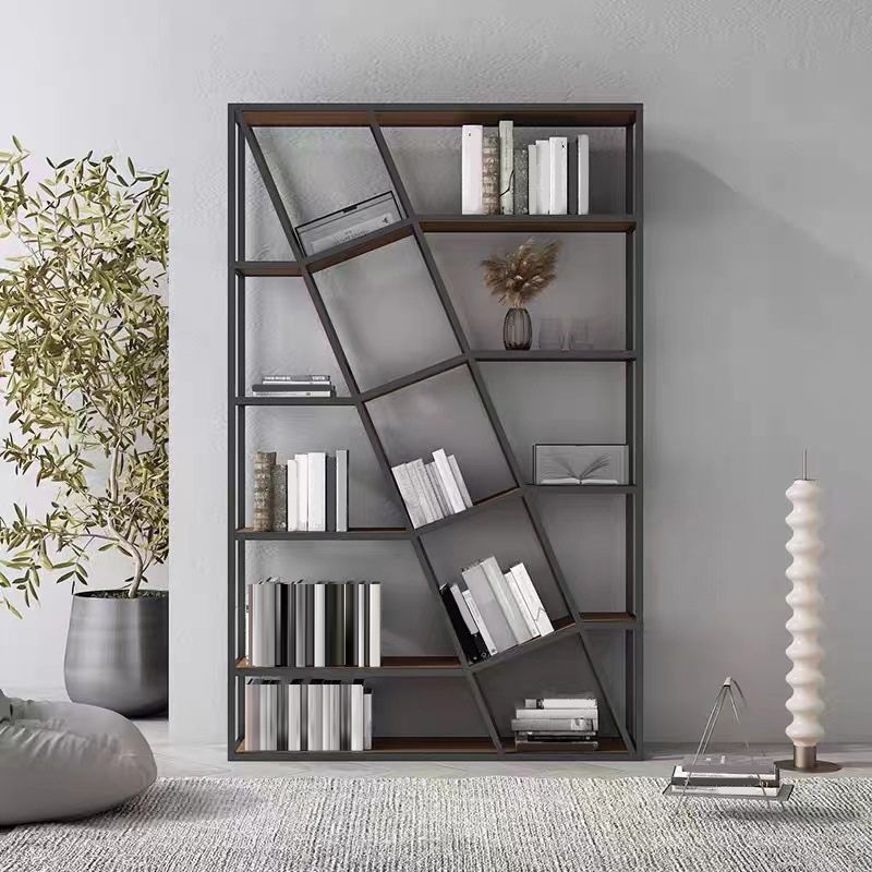 Modern Metal Bookcase Open Shelf Bookshelf for Living Room 70.9" H X 11.8" W