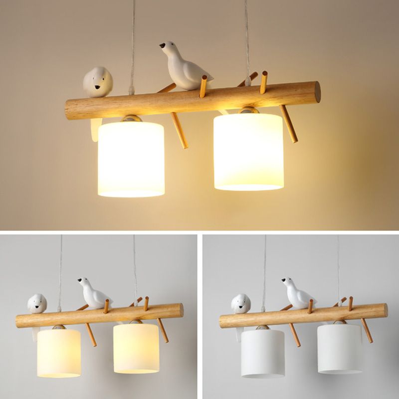 Cylindrical Island Pendant Lights Ultra-Contemporary Wood Island Pendant Lights for Restaurant