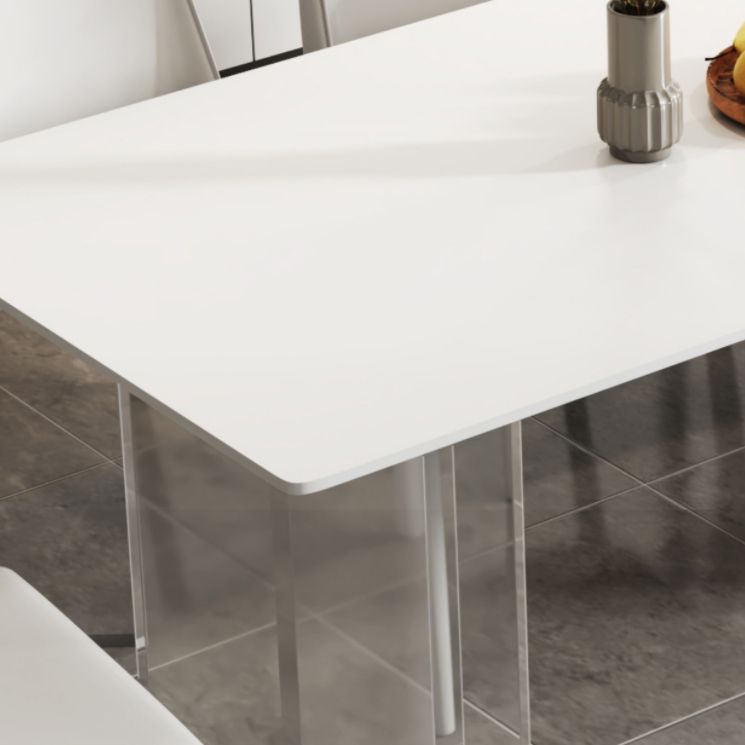 Modern Style Sintered Stone Dining Table Set White 1/4/6/7/8 Pieces Dining Set