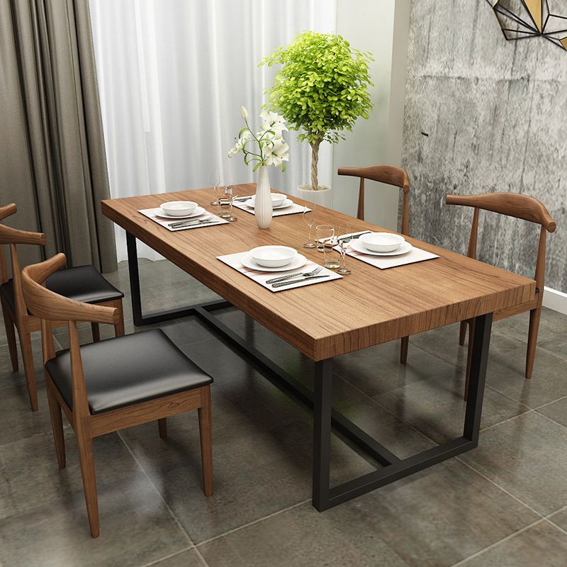 Modern 1/5/7 Pieces Dining Set Rectangle Pine Wood Dining Table for Cafe