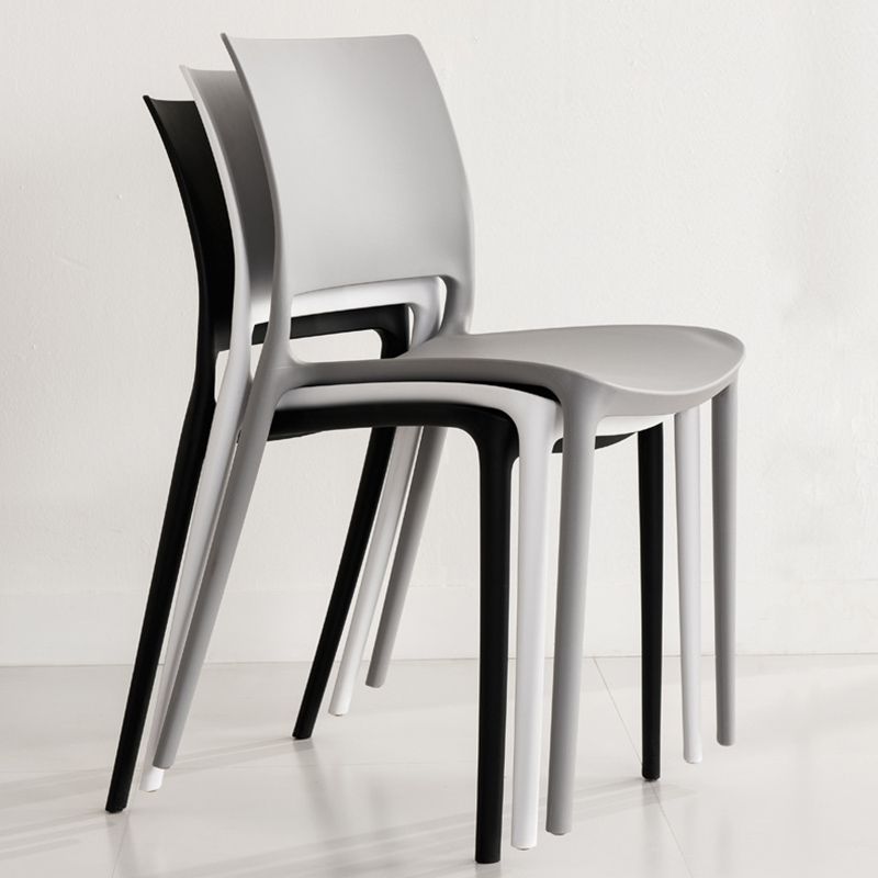 Contemporary Style Side Chair Open Back Plastic Dining Room Chair