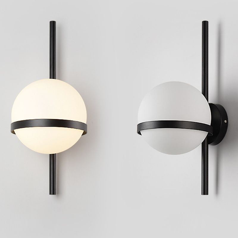 Noordse gecontracteerde postmodern sferisch 1 hoofd glasmateriaal witte wandlamp