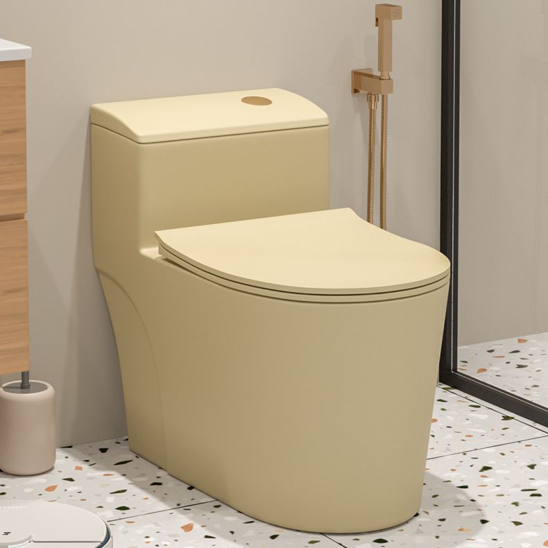 Traditional Skirted Toilet Floor Mount One-Piece Flush Toilet with Slow Close Seat