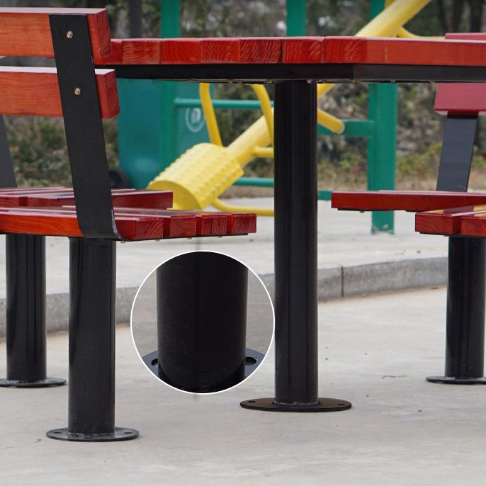 Solid Wood Outdoor Dining Table Industrial Water Resistant Patio Table