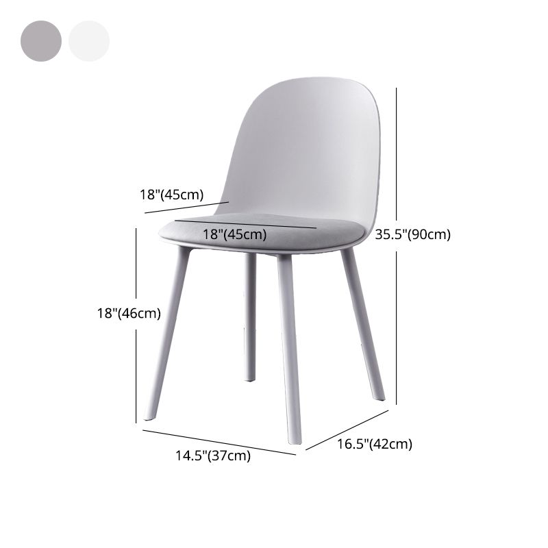 Modern Style Side Chair Plastic Upholstered Dining Side Chair for Indoor