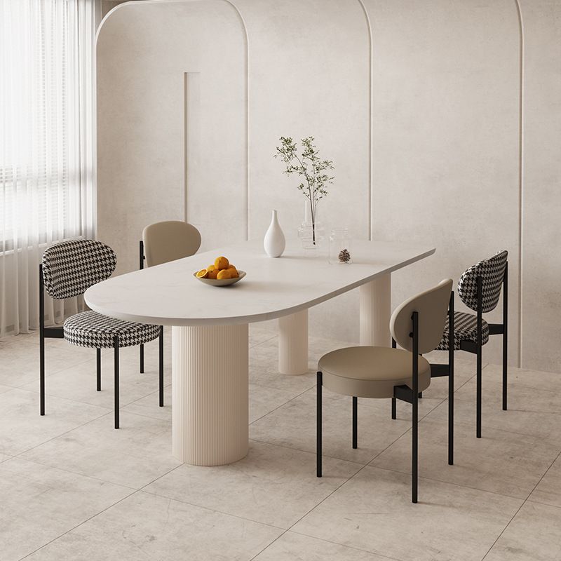 Modern Style White Dining Table Sintered Stone Table for Home