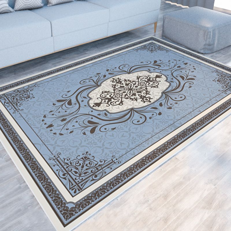 Modern Grey Area Carpet Polyester Geometric Patterns Carpet Washable Carpet for Home Decor