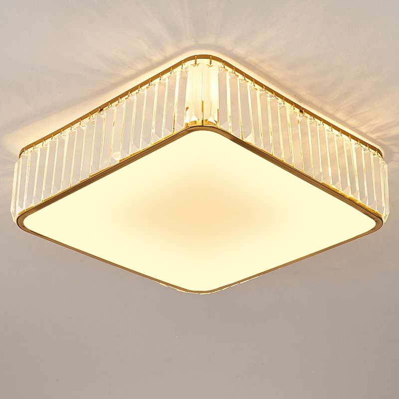Geometrical Ceiling Flush Mount Light Simplicity Crystal Bedroom Ceiling Lamp