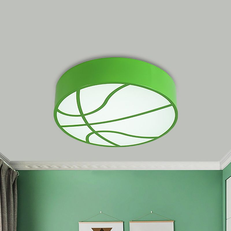 Red/Blue/Green Basketball Ceiling Fixture Children LED Acrylic Flush Mount Recessed Lighting