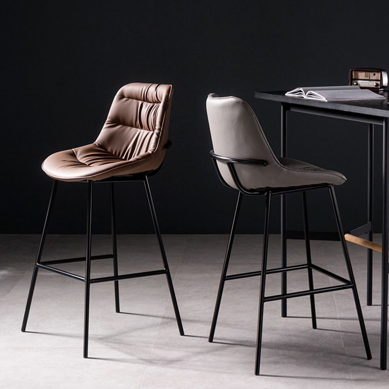 Industrial Bar-stool PU Leather Counter Bar Stool with Metal Legs
