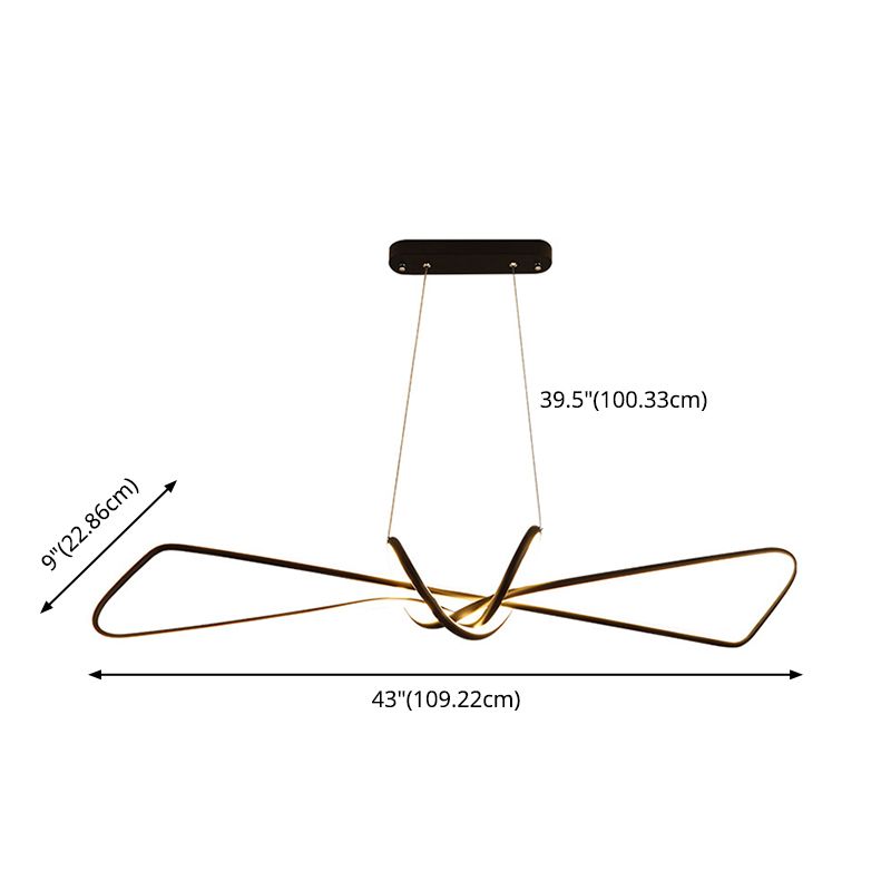 Linear LED Island Chandelier Lights Metal New Modern Hanging Lamp for Dining Room