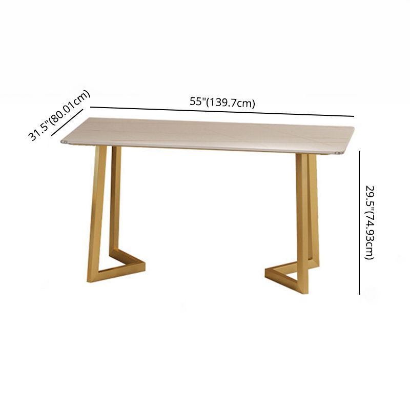 Modern Standard White Dining Set Sintered Stone Rectangle Shape Dining Set for Kitchen