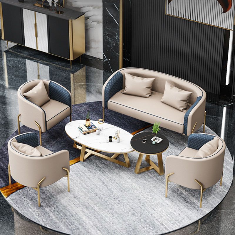 Glam Metal Dining Room Chairs Leather Dining Armless Chair for Restaurant Use