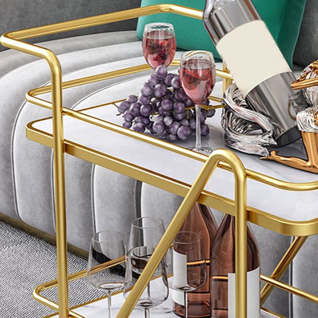 Contemporary Rolling Rectangular Prep Table Metal Prep Table for Home Use